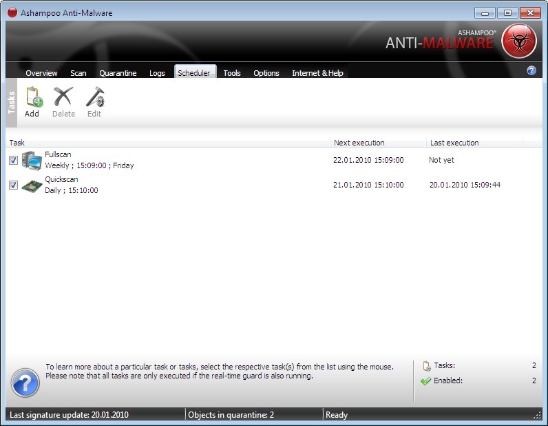 Ashampoo Anti-Malware Screenshot