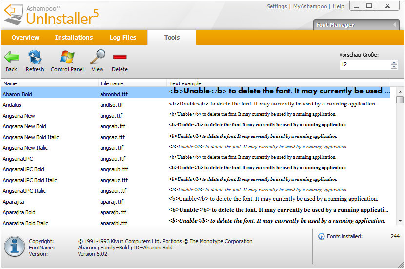 Ashampoo UnInstaller Screenshot