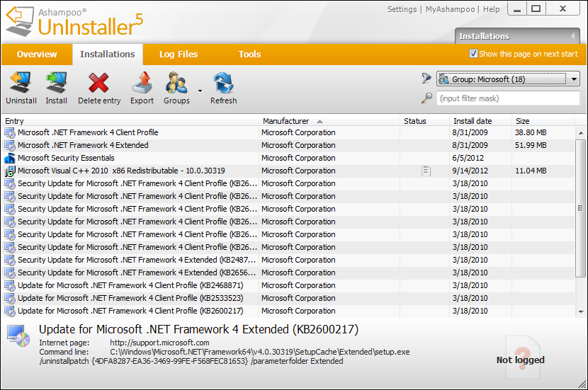 Ashampoo UnInstaller Screenshot
