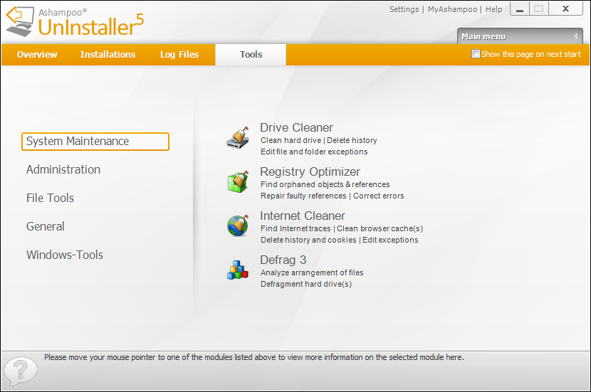 Ashampoo UnInstaller Screenshot
