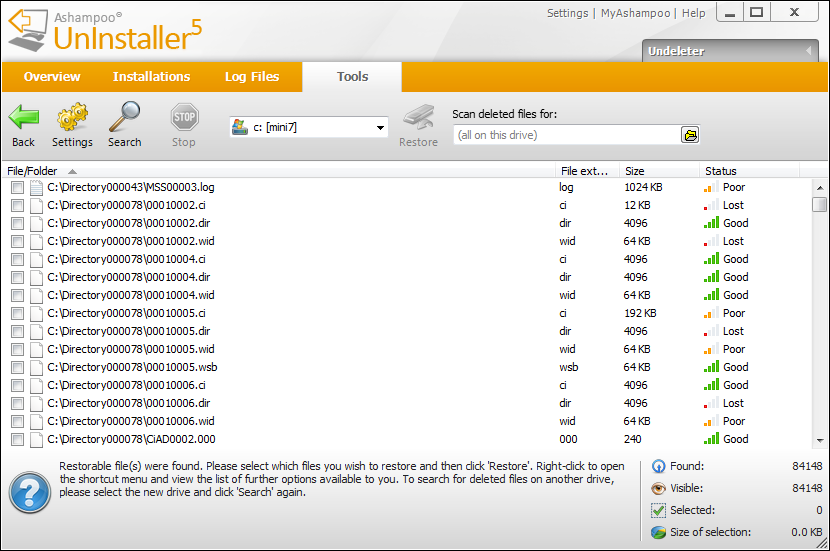 Ashampoo UnInstaller Screenshot