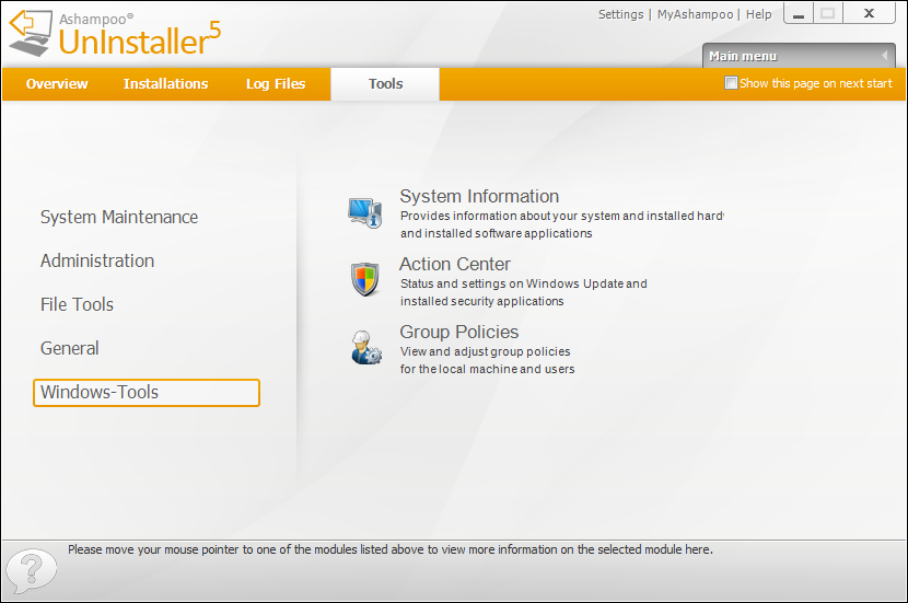 Ashampoo UnInstaller Screenshot