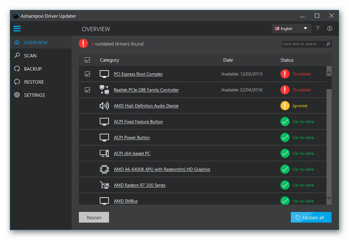 ashampoo driver updater