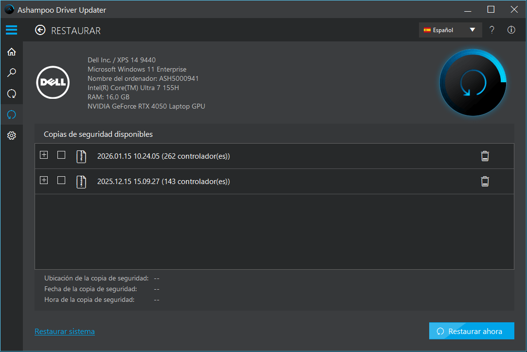 Restore old drivers from your backup