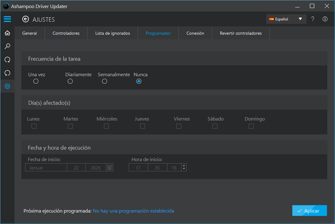 Shedule the scans for drivers