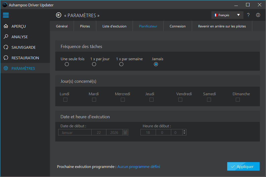 Shedule the scans for drivers