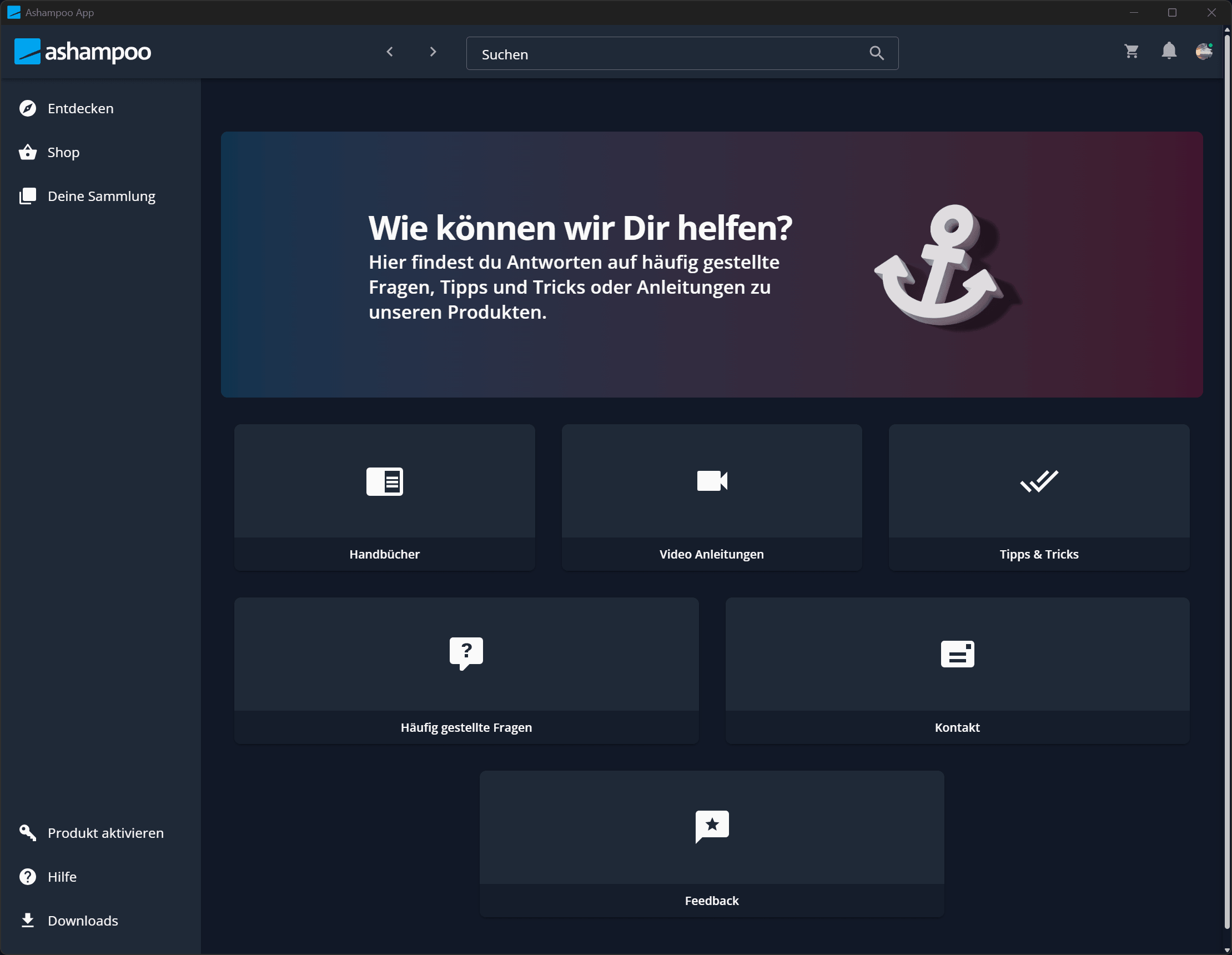 Ashampoo® App - Support Zentrale