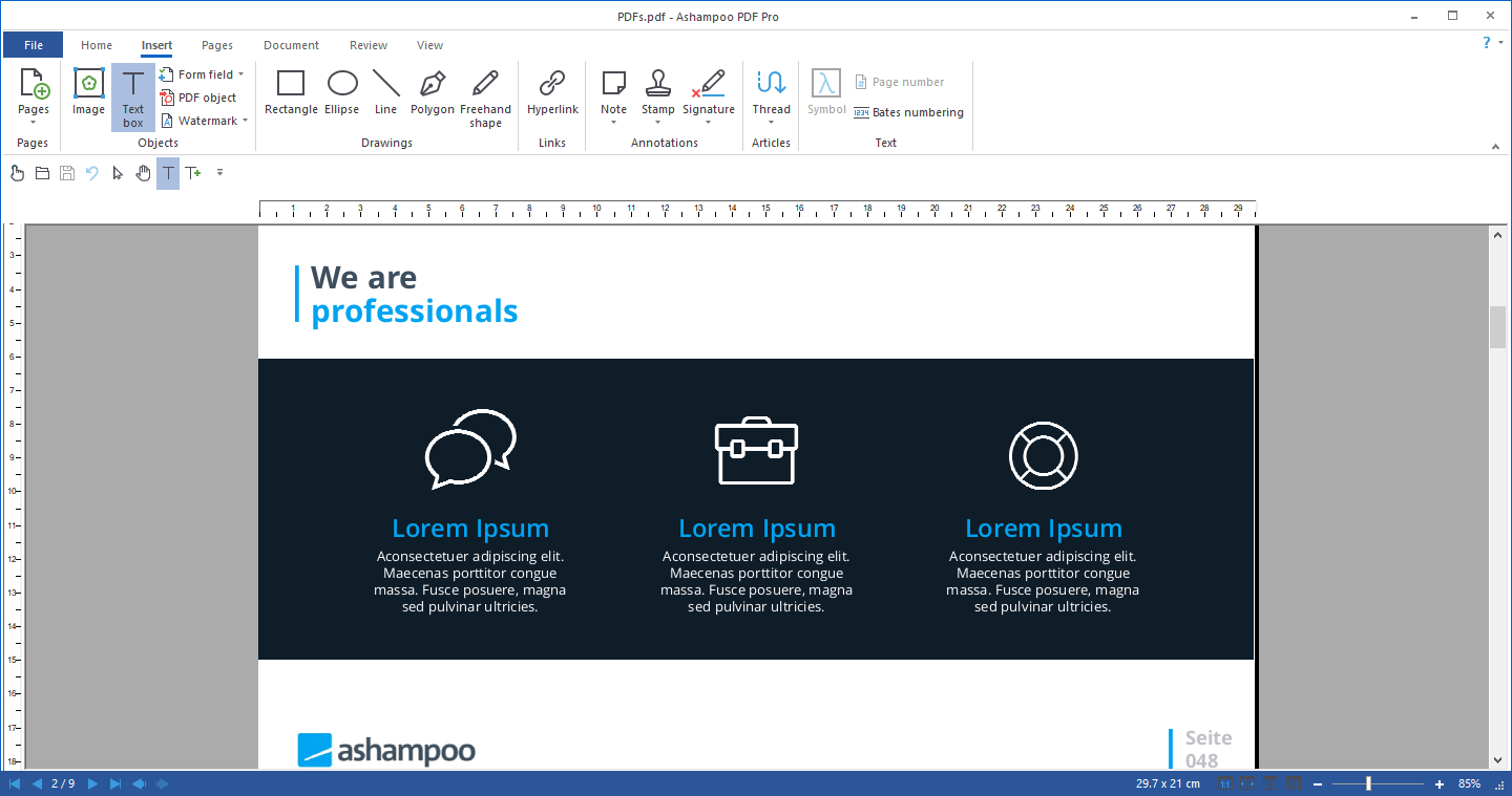 Ashampoo PDF Pro 5 - Insert