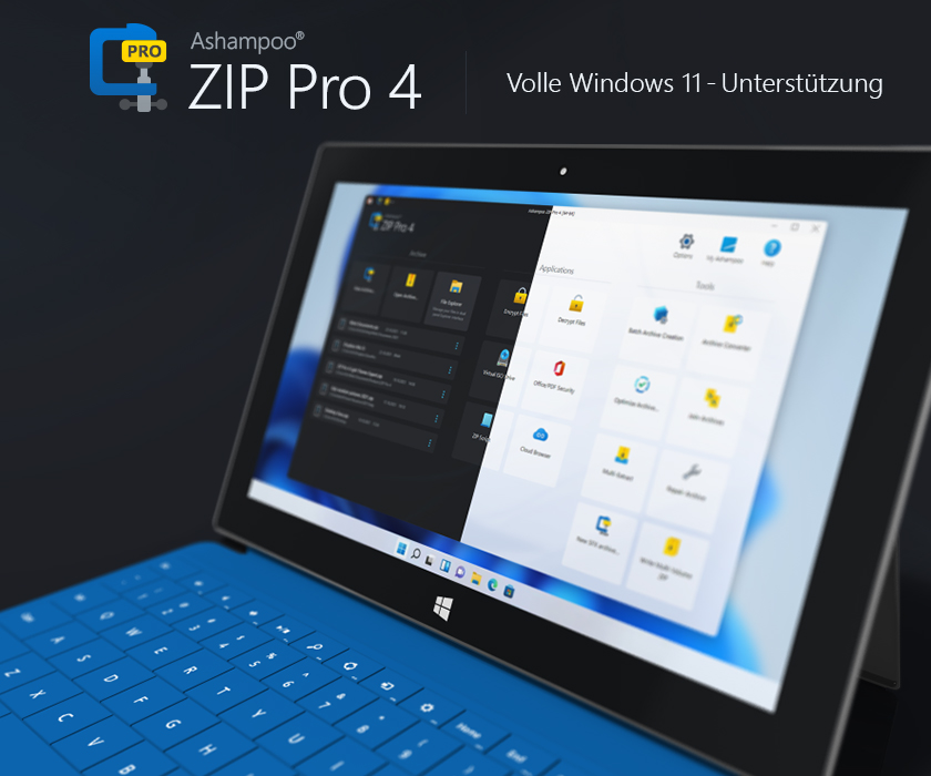 Ashampoo ZIP Pro 4 - Windows 11-Unterstützung