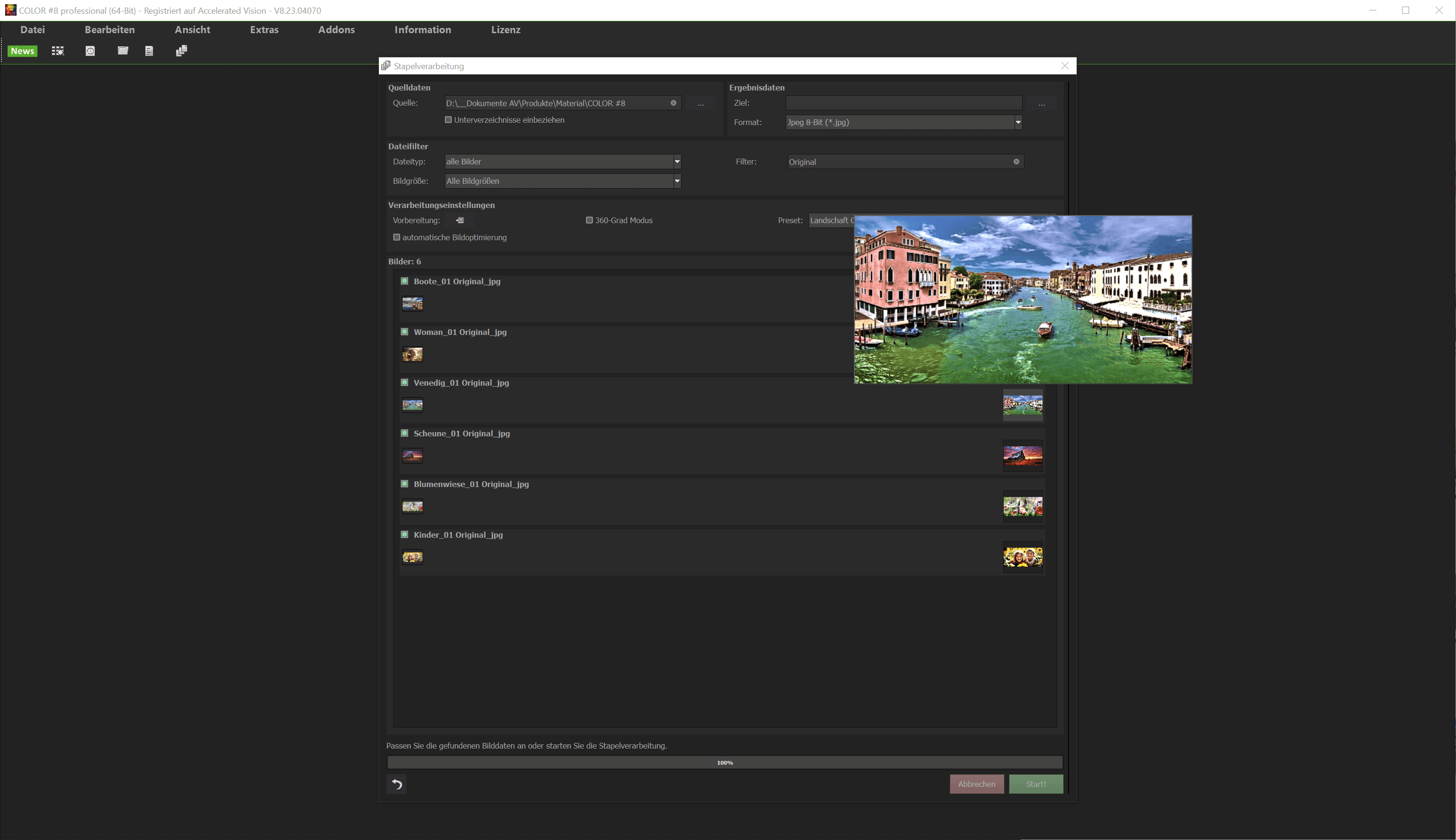 COLOR #8 professional - Stapelverarbeitung