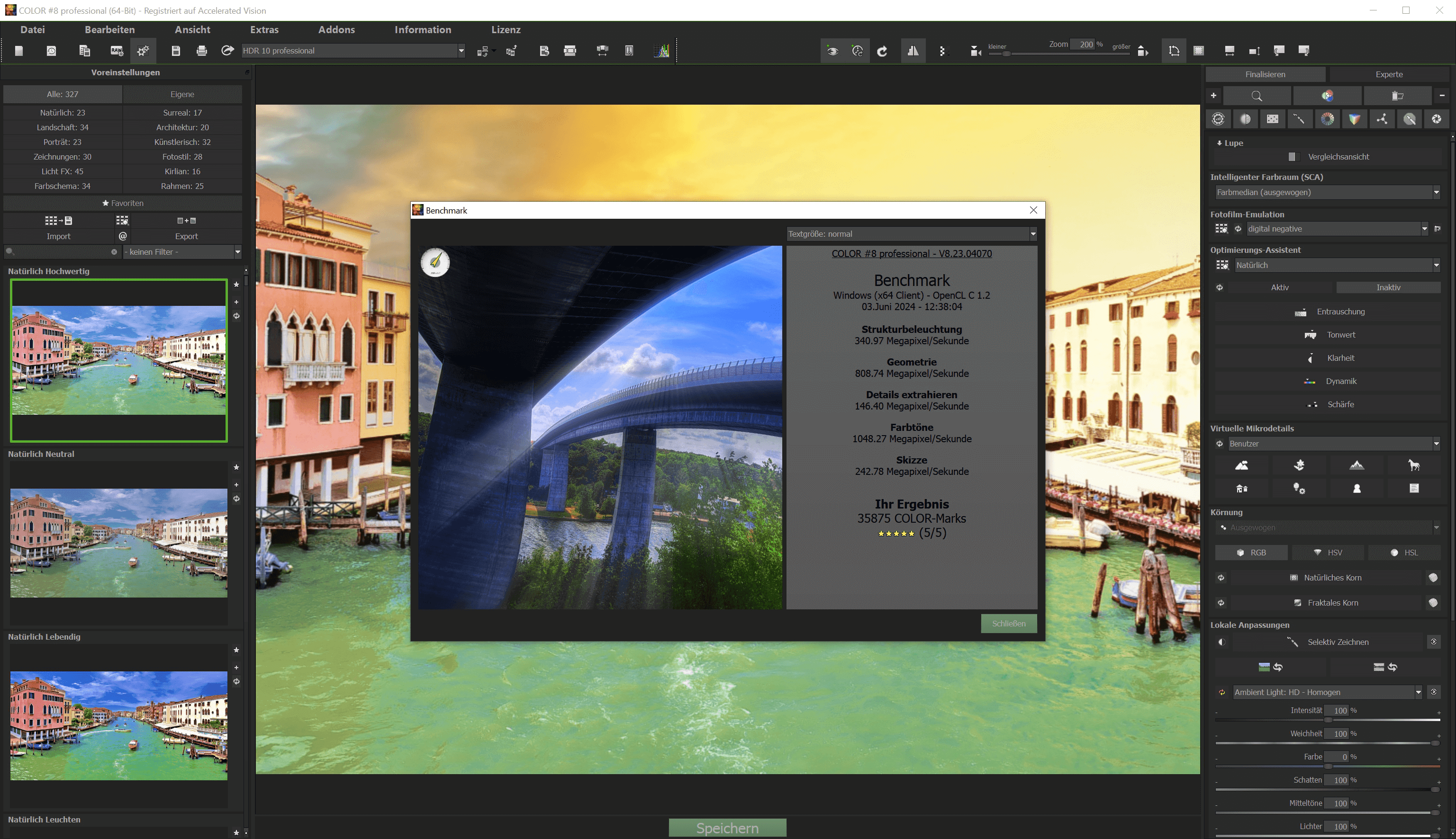 COLOR #8 professional - Benchmark