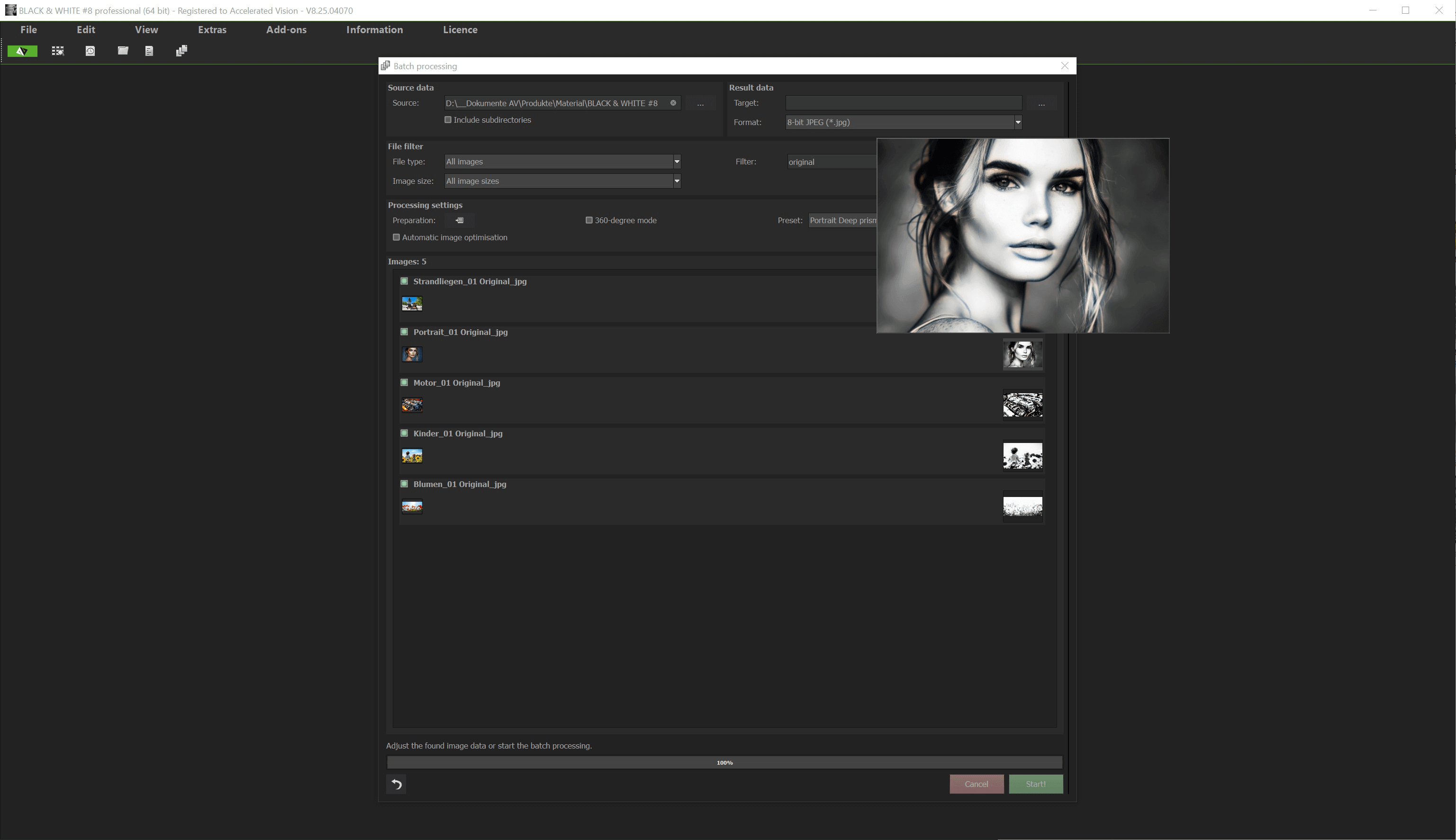 BLACK & WHITE #8 professional - Batch processing