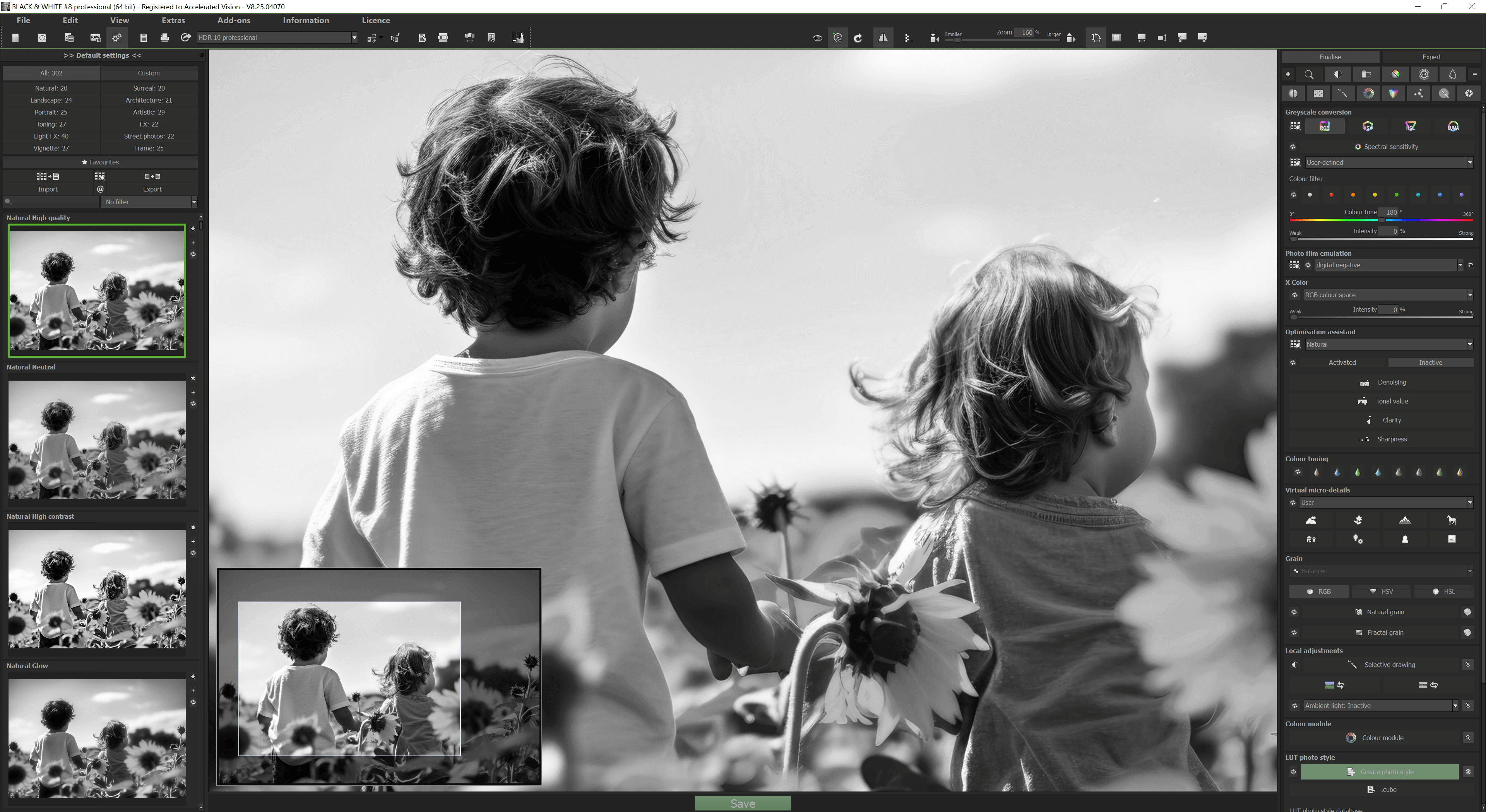 BLACK & WHITE #8 professional - Main interface