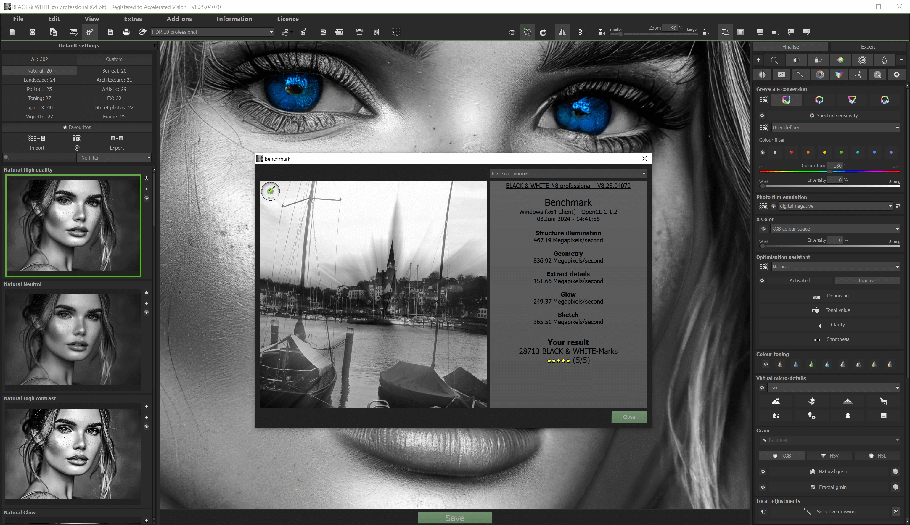 BLACK & WHITE #8 professional - Benchmark