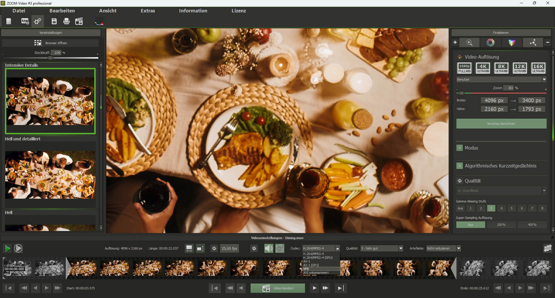 Ashampoo® ZOOM Video #3 professional - Video Einstellungen