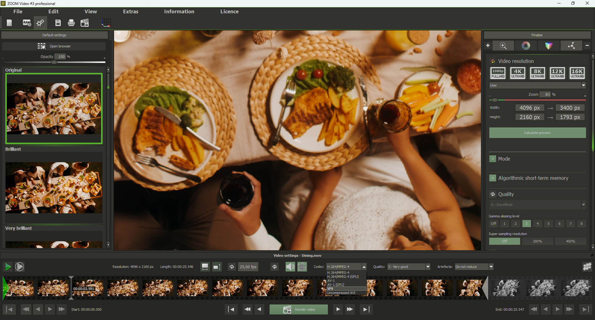 Ashampoo® ZOOM Video #3 professional - Video Settings