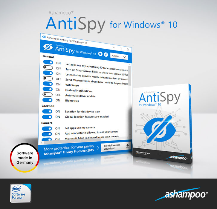 Ashampoo® AntiSpy for Windows® 10 - Presentation