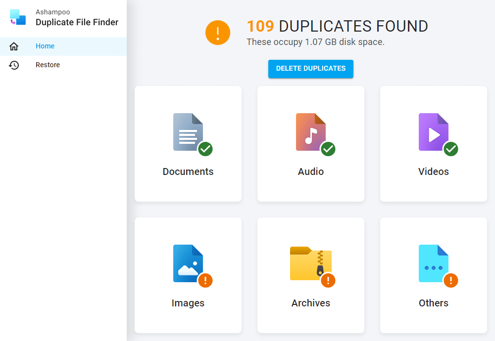 Ashampoo Duplicate File Finder - Start 