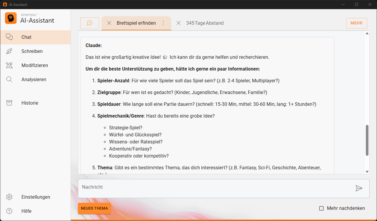 Ashampoo AI Assistant - Chat