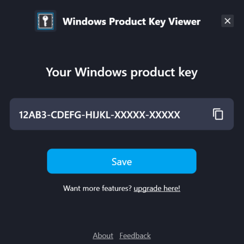 Ashampoo® Windows Product Key Viewer - Home