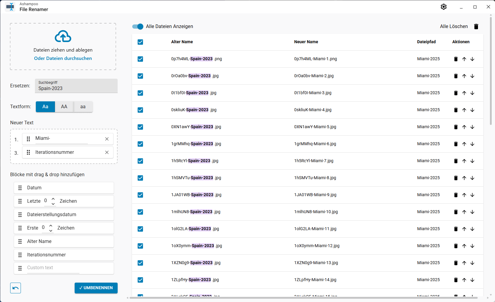 Ashampoo File Renamer - Light