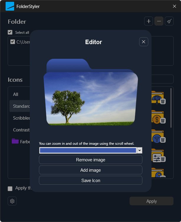 Ashampoo Folder Styler - Editor