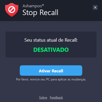 Ashampoo® Stop Recall - Página inicial