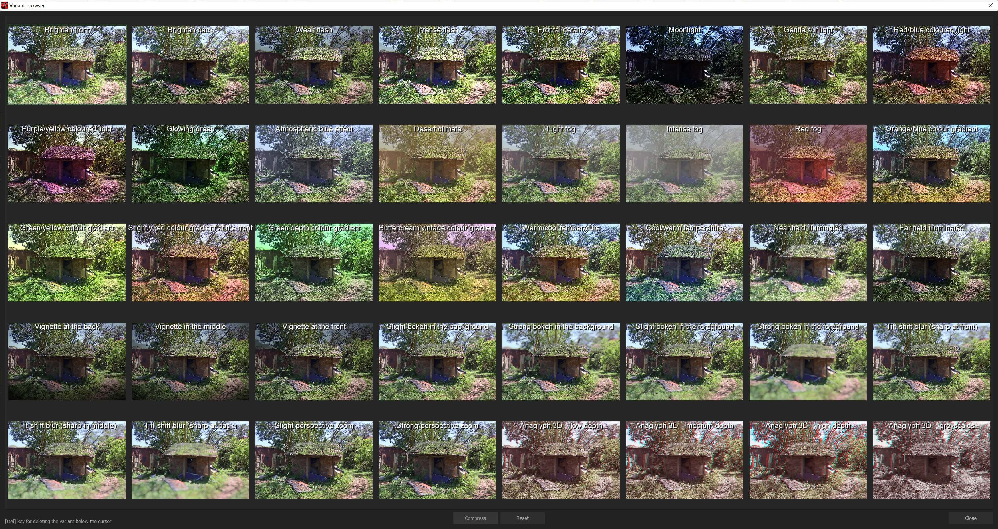 Ashampoo Foto 3D #1 - Preset browser