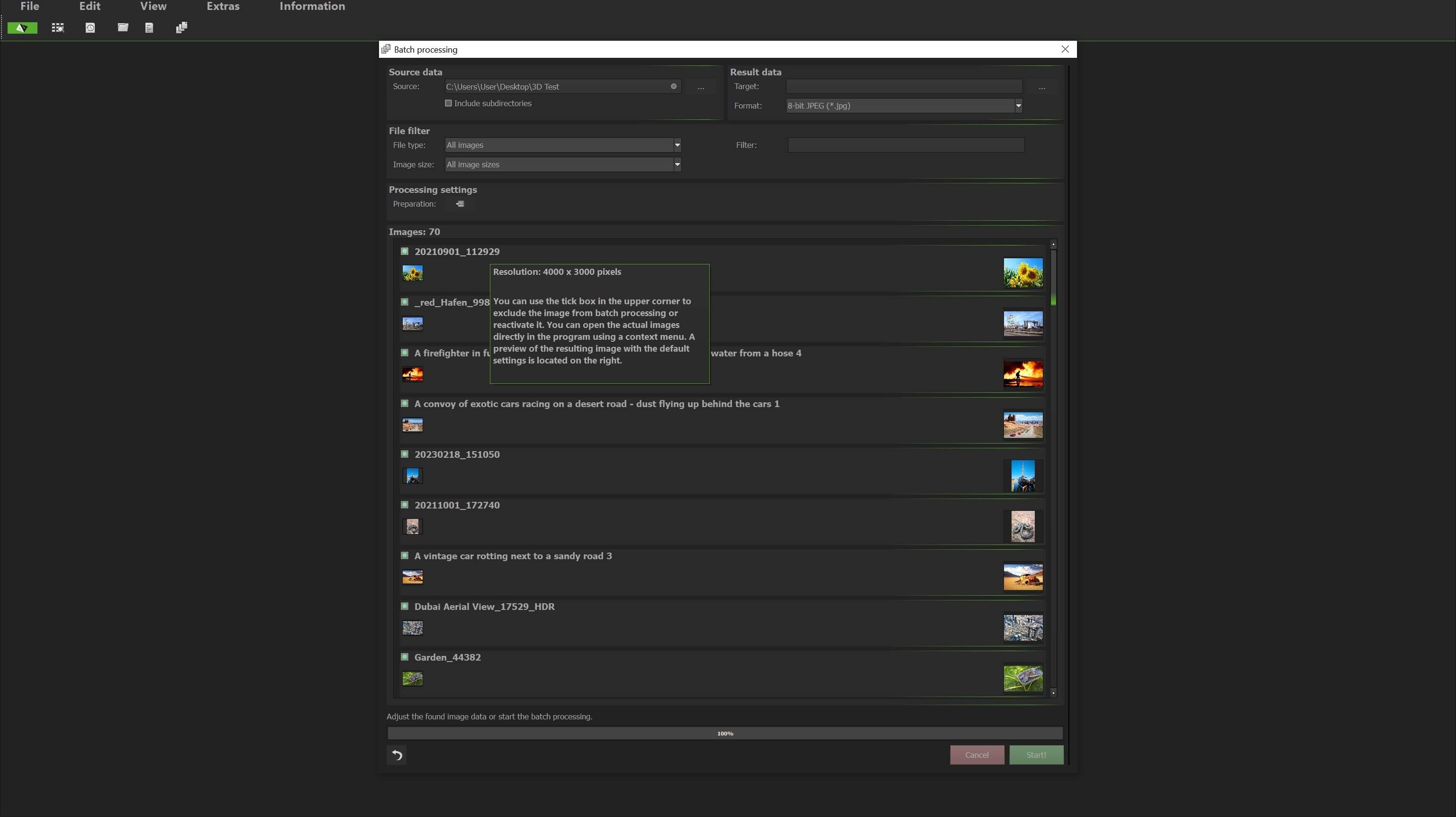 Ashampoo Foto 3D #1 - Batchprocessing