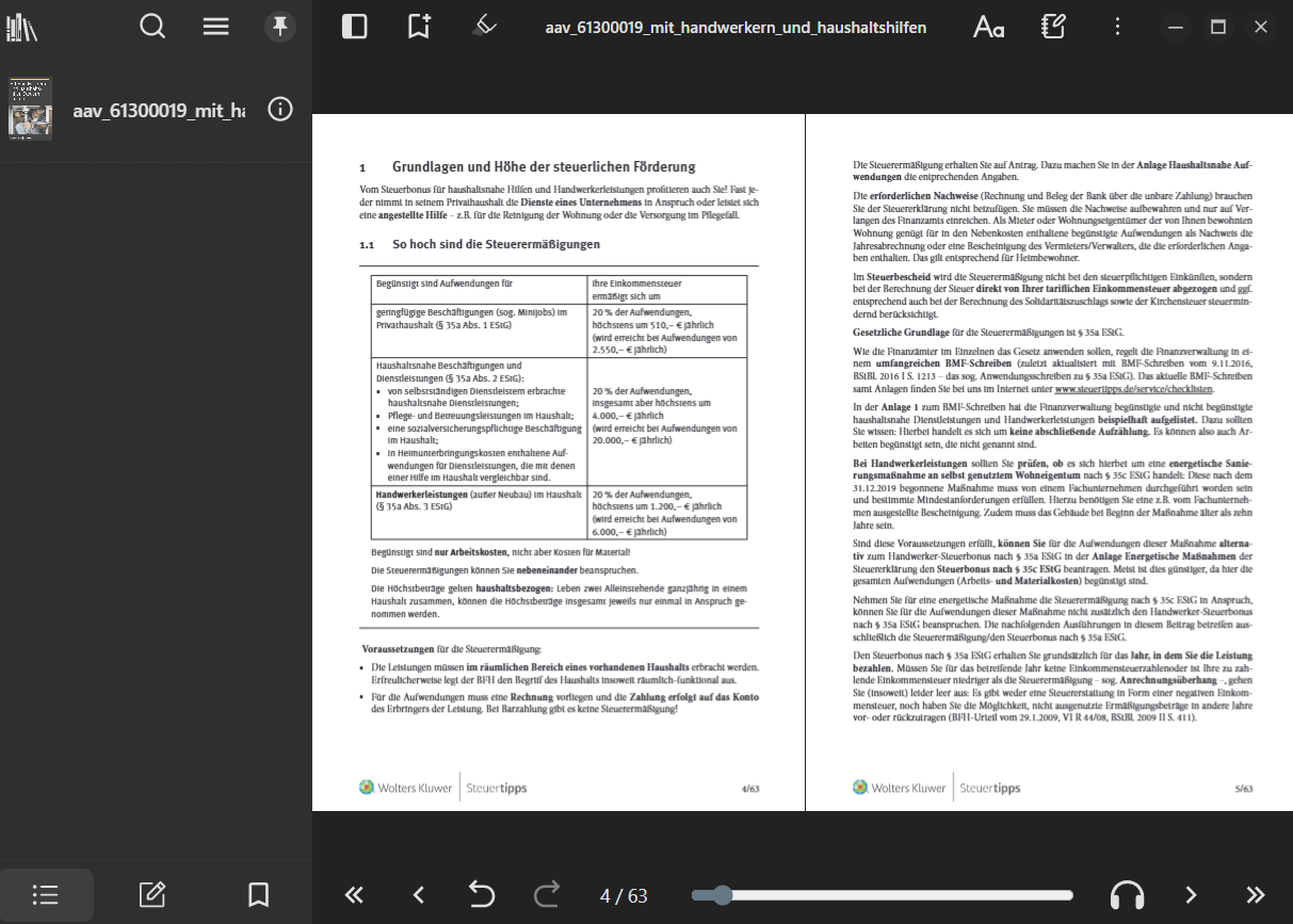 Ashampoo E-Book Reader - Lesen
