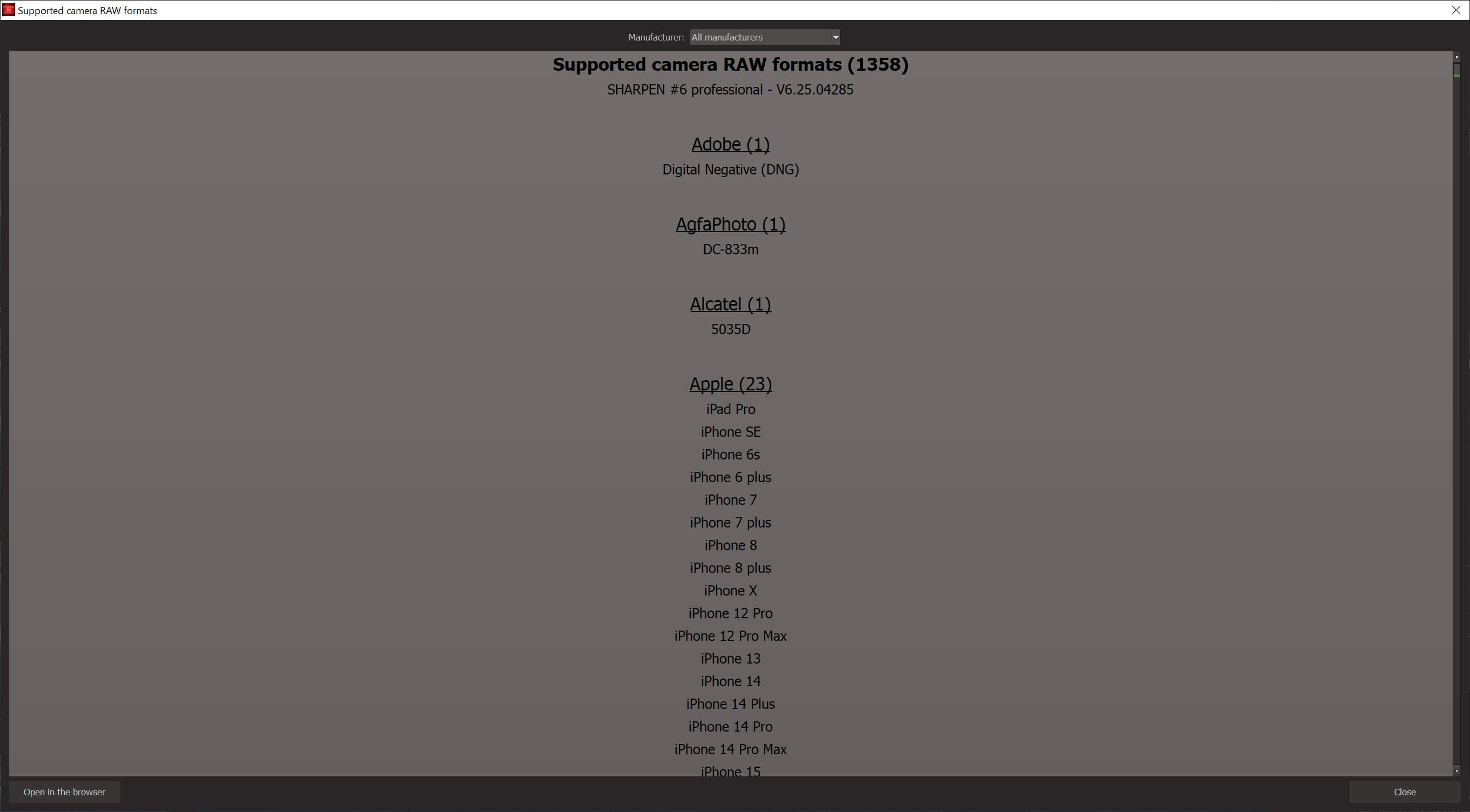 Ashampoo® SHARPEN #6 professional - Camera formats