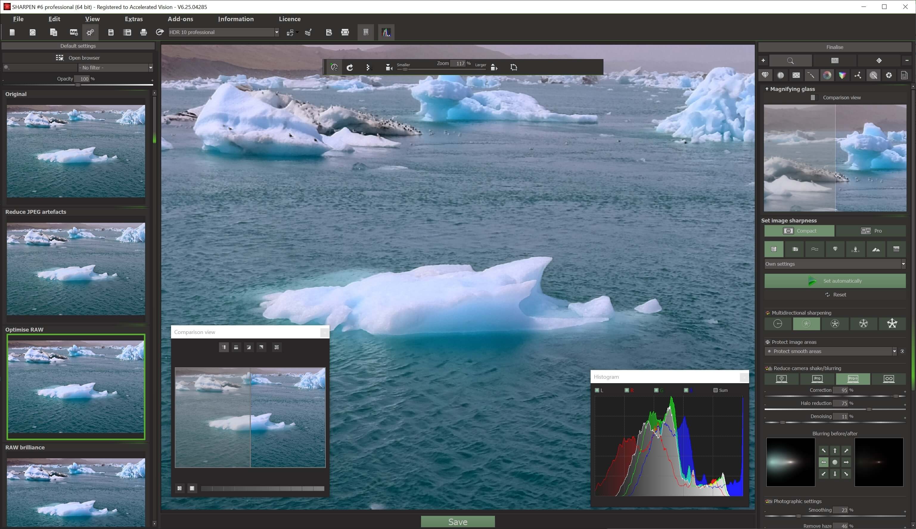 Ashampoo® SHARPEN #6 professional - Interface elements