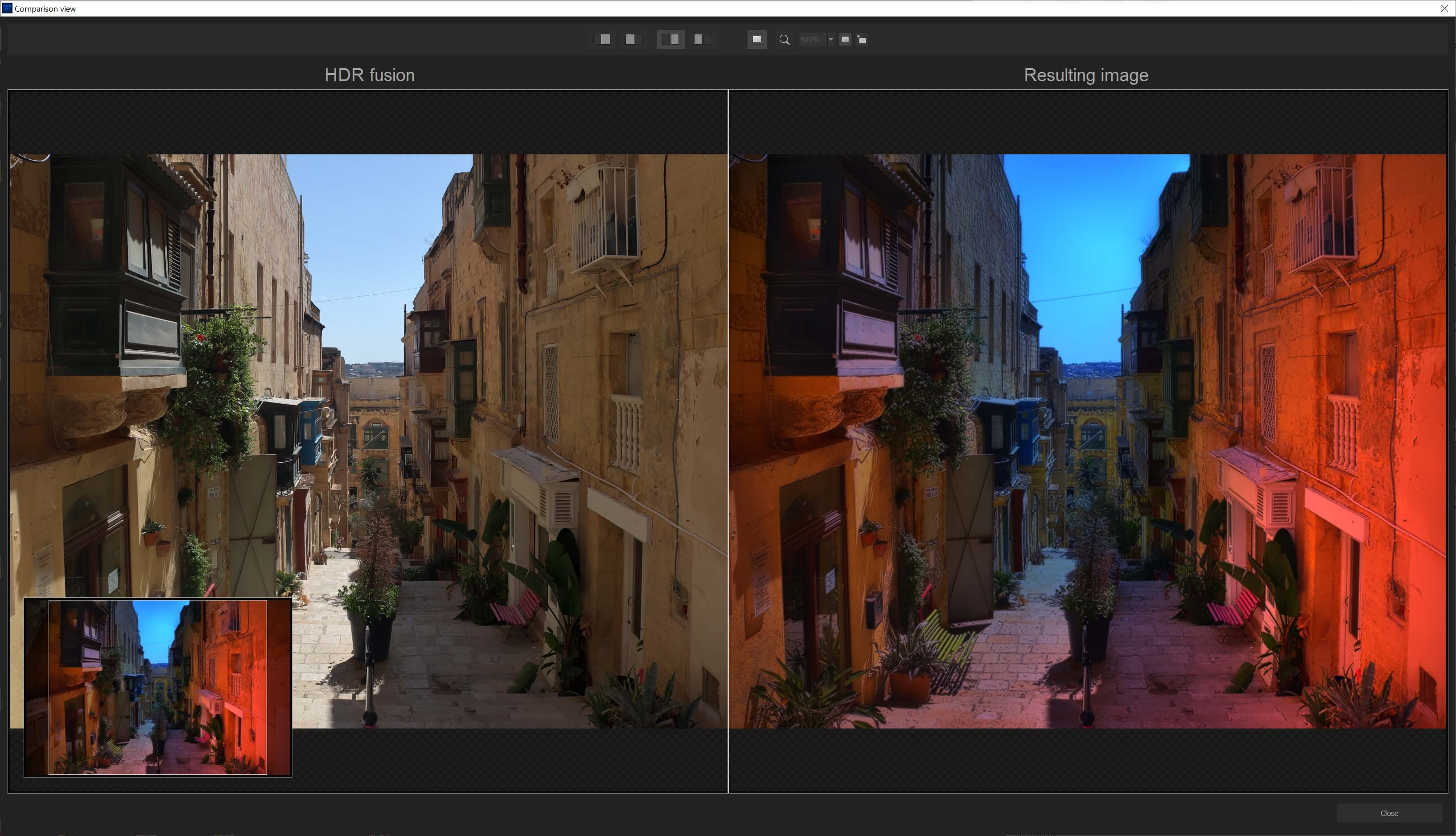 Ashampoo® HDR #11 professional - Comparsion view light