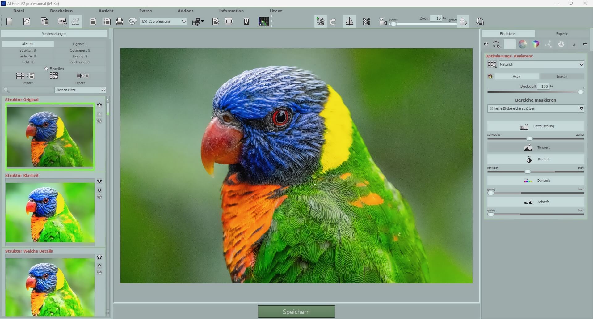 Ashampoo® AI Filter #2 professional  - Farbeinterface