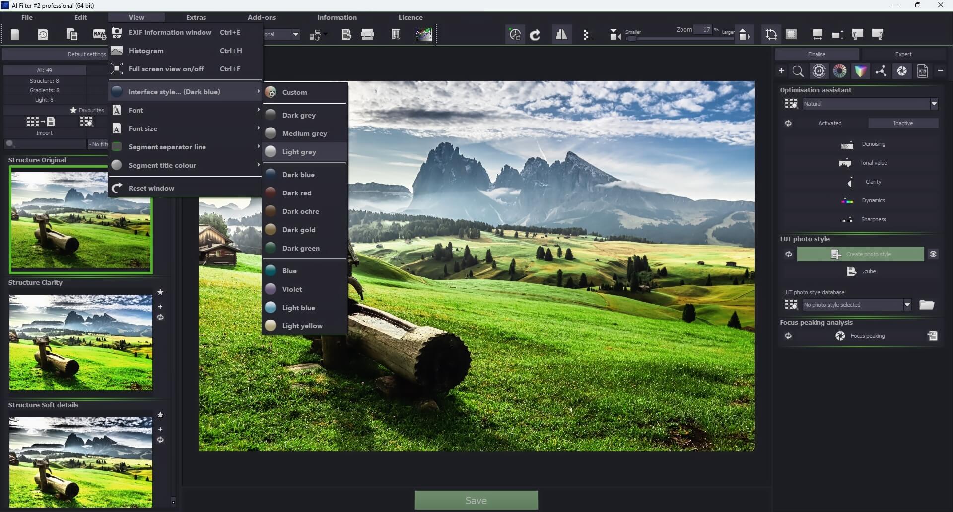 Interface view menue