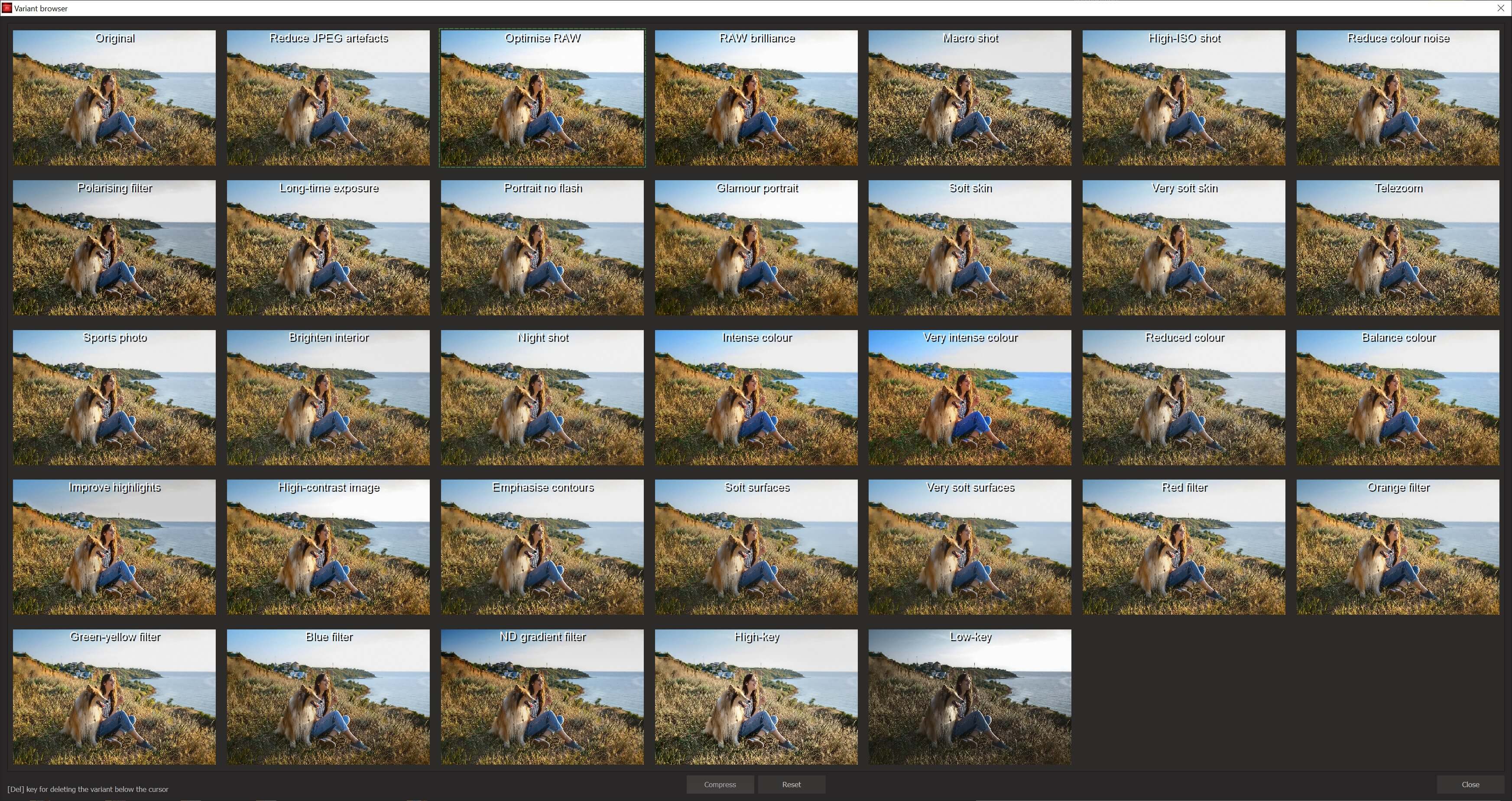 Ashampoo® SHARPEN #6 - Preset browser