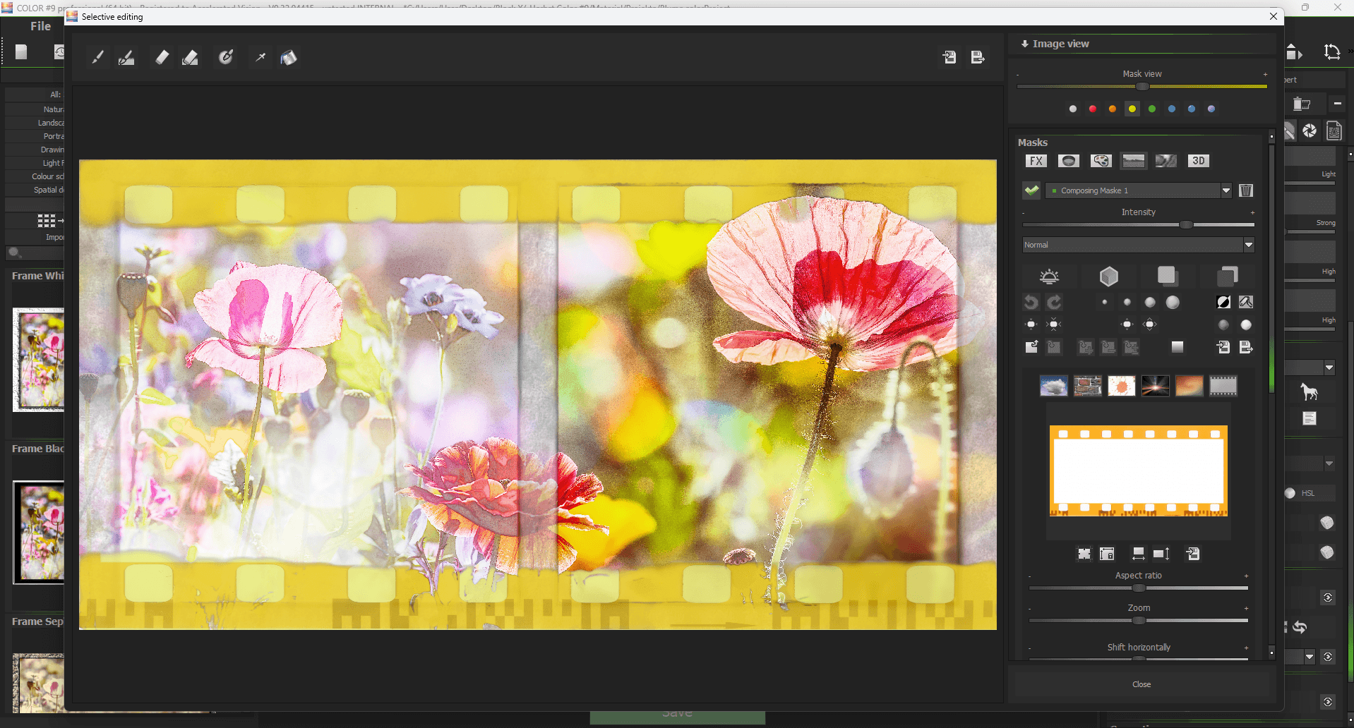 Frame selective editing