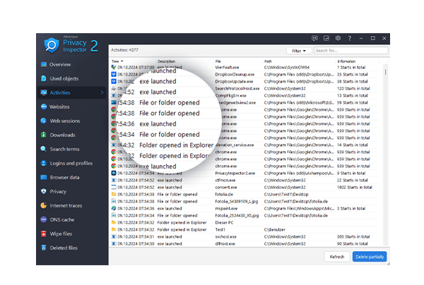 Ashampoo® Privacy Inspector 2 - Activity