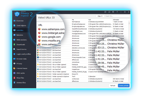 Ashampoo® Privacy Inspector 2 - Browsing habits