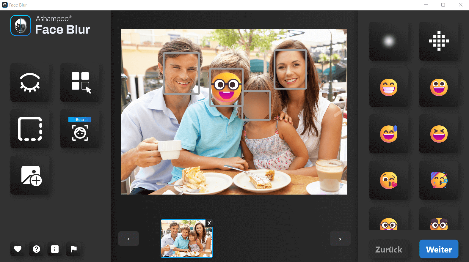 Ashampoo® Face Blur - Bearbeiten 