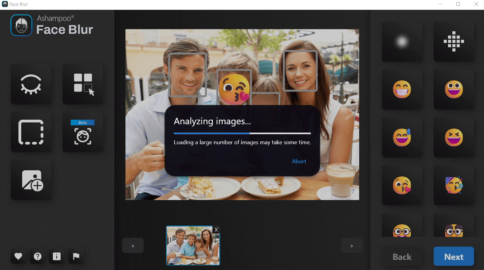 Ashampoo® Face Blur - Analyzing
