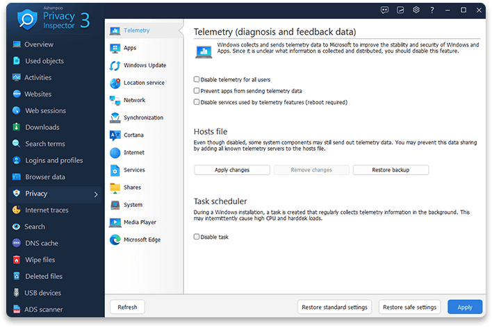 Ashampoo® Privacy Inspector 3 - Retrace