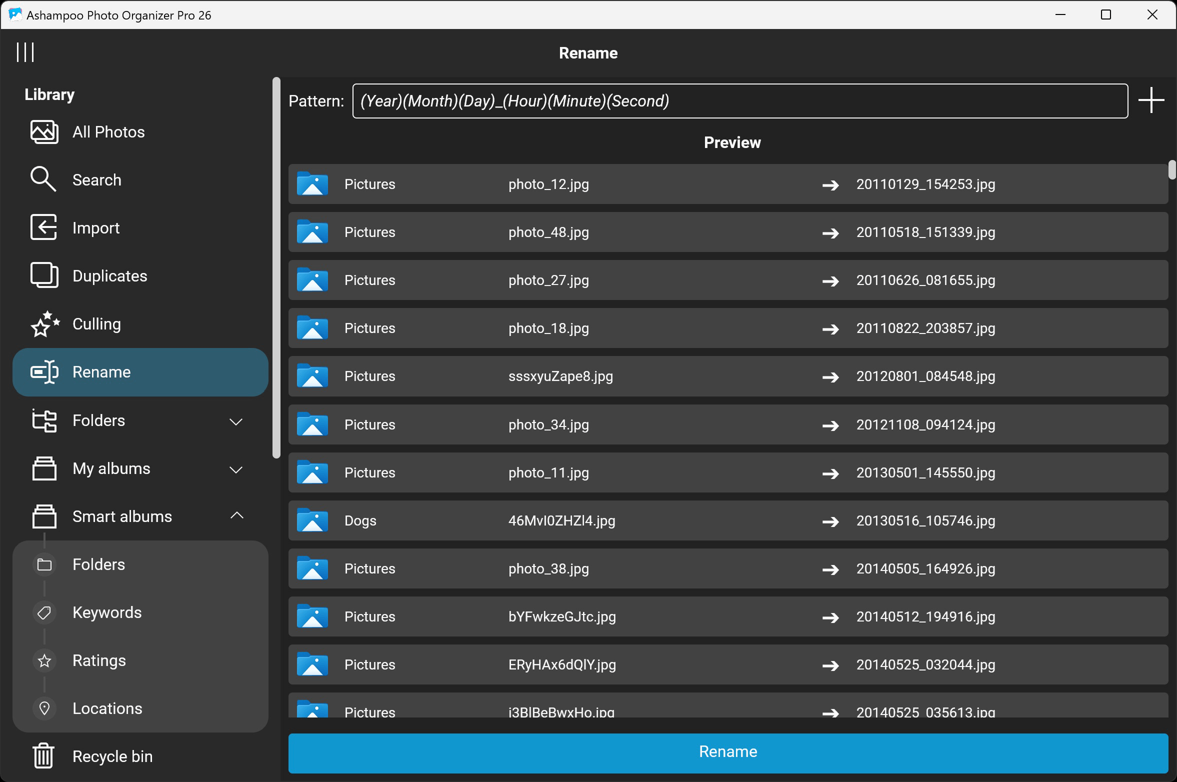 Ashampoo® Photo Organizer Pro 26 - Rename