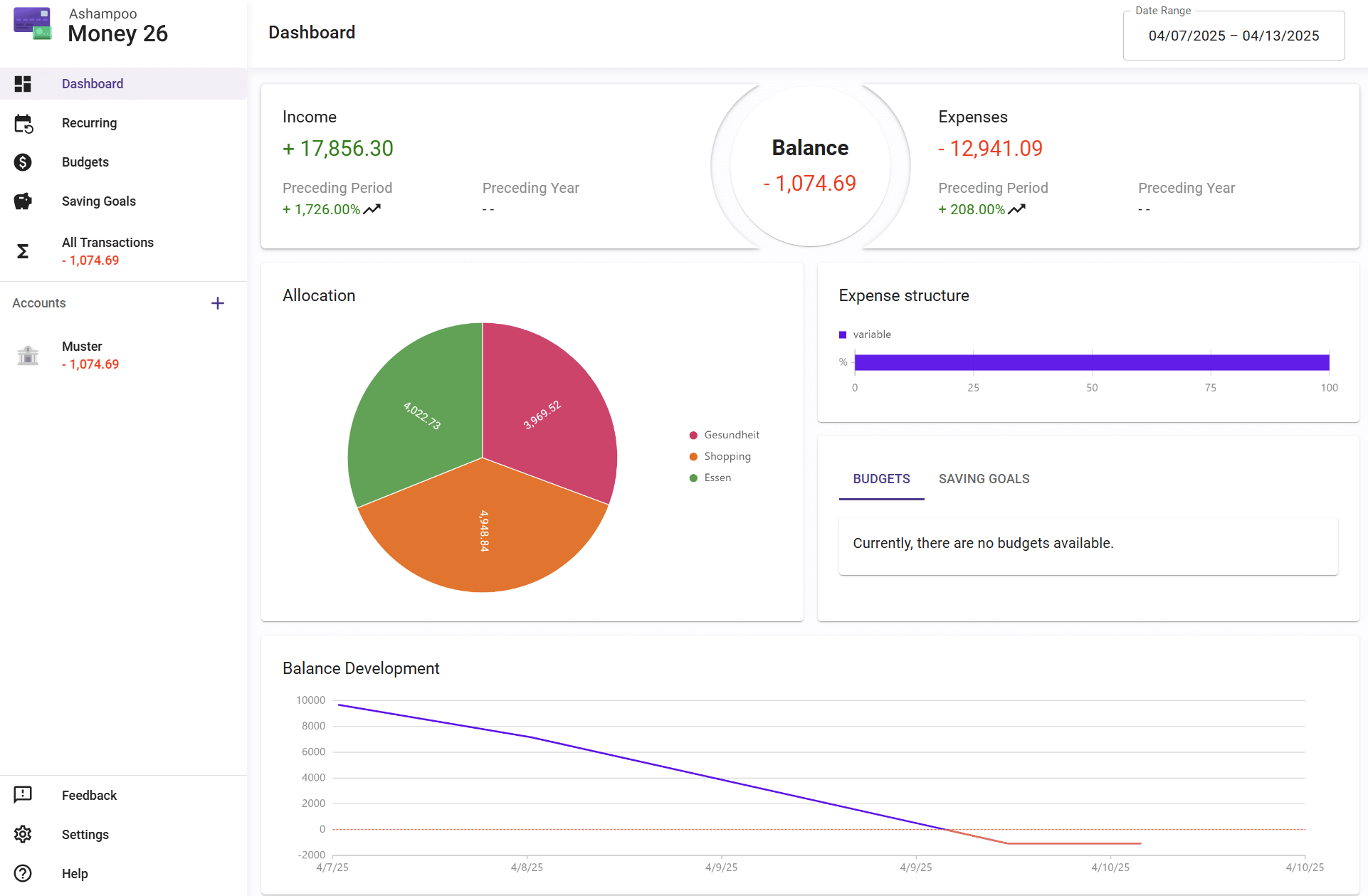 Ashampoo® Money 26 - Start 
