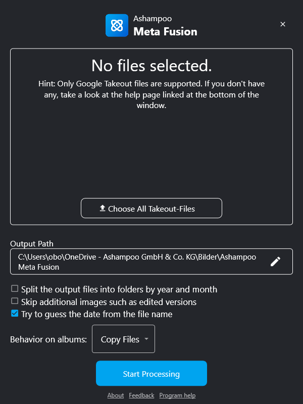 Ashampoo® Meta Fusion - Home