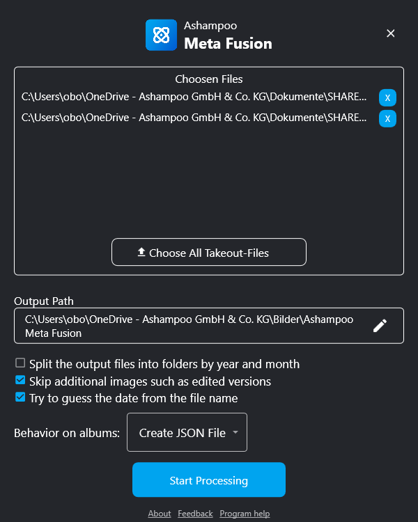 Ashampoo® Meta Fusion - Home with files