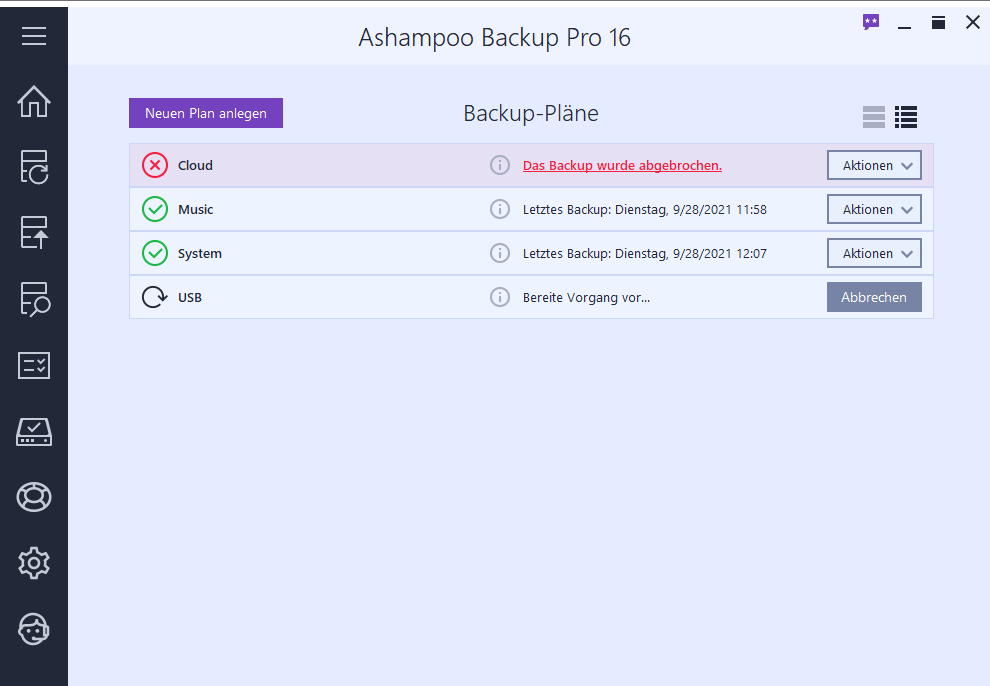 Ashampoo Backup Pro 16 - Backups