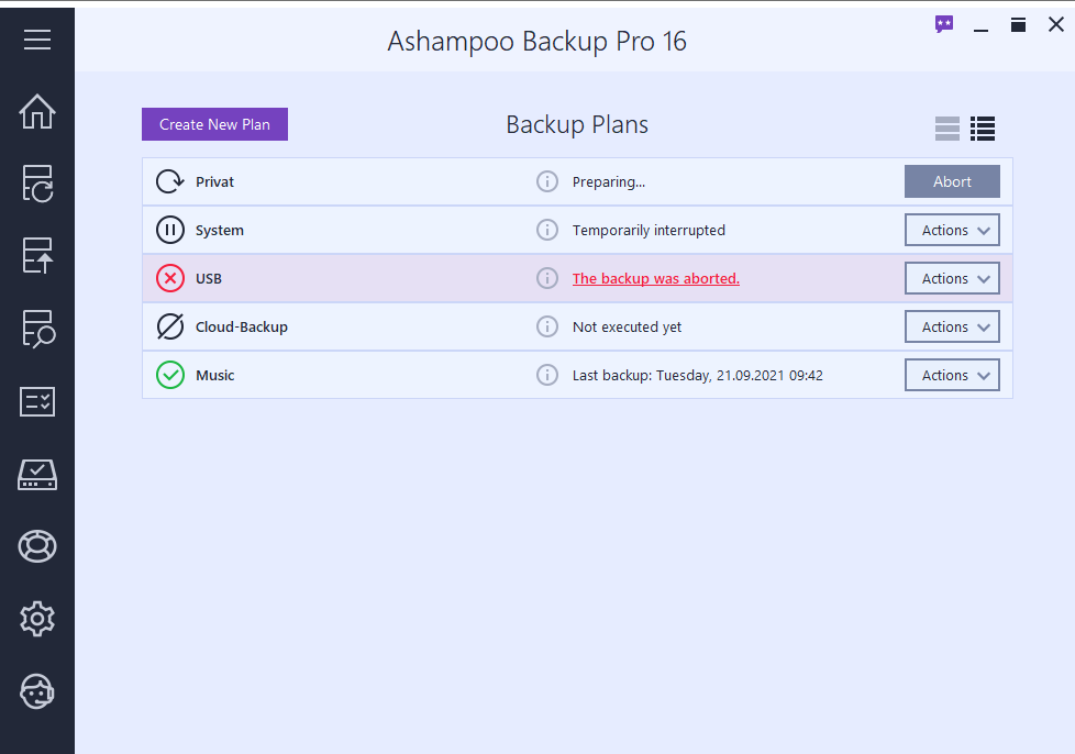 Ashampoo Backup Pro 16 - backups