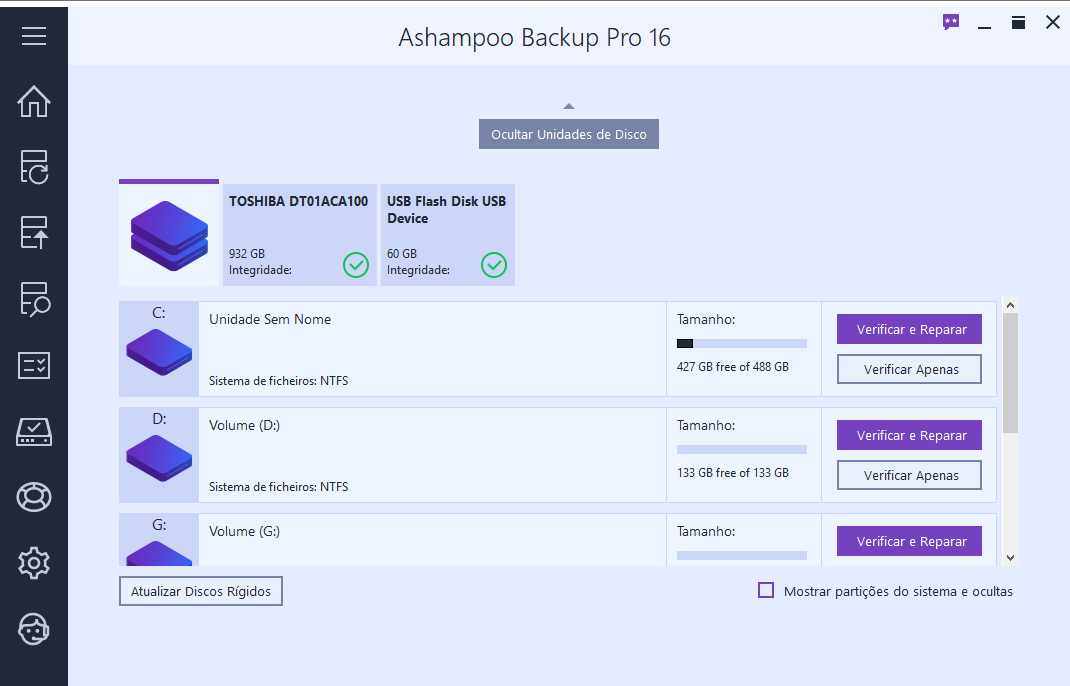 Ashampoo Backup Pro 16 - drives