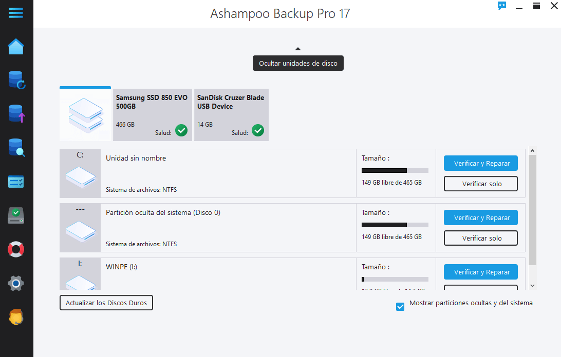 Ashampoo Backup Pro 17 - Drives